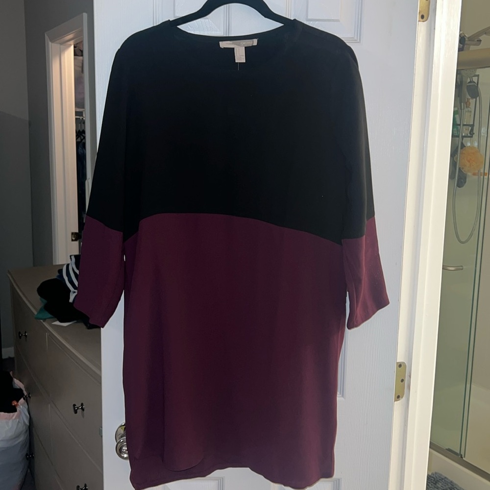 F21 tunic style dress with pockets color block